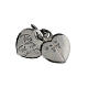 Rhodium-plated heart-shaped pendant of 925 silver, Agnus Dei engraving s1