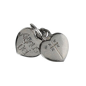 925 rhodium plated silver heart Agnus Dei pendant
