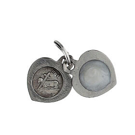 925 rhodium plated silver heart Agnus Dei pendant