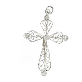 Pendentif croix filigrane argent 800 4x3 cm