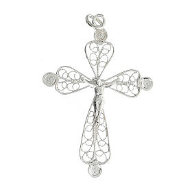 800 silver filigree cross pendant 4x3 cm