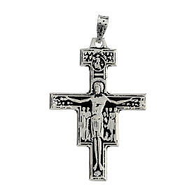 Pendente croce Assisi argento 925 san Francesco