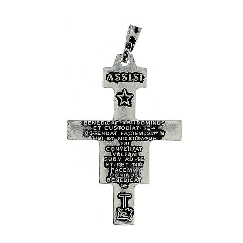 Pendente croce Assisi argento 925 san Francesco 2