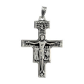 Saint Francis cross pendant in 925 silver Assisi