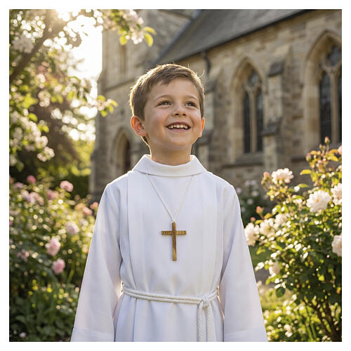 Croix allongée 10x5 cm Première Communion bois olivier 2