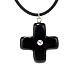 Black cross pendant with strass s1