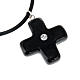 Black cross pendant with strass s2