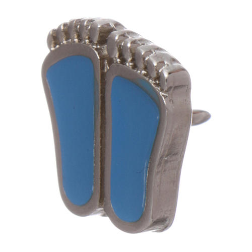 Foot-shaped brooch with light blue enamel 4