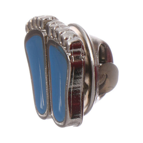 Foot-shaped brooch with light blue enamel 5