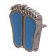 Foot-shaped brooch with light blue enamel s4