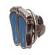Foot-shaped brooch with light blue enamel s5