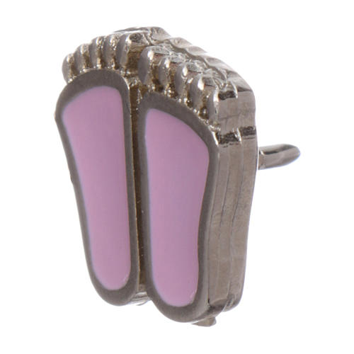 Foot-shaped brooch with pink enamel 4