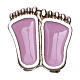 Pink enameled baby girl feet brooch s3