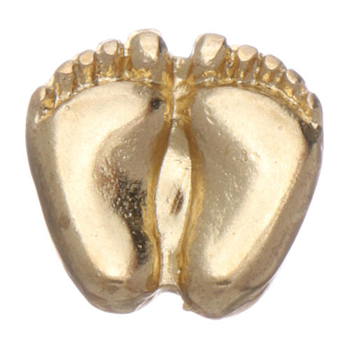 Foot-shaped brooch with golden enamel 3