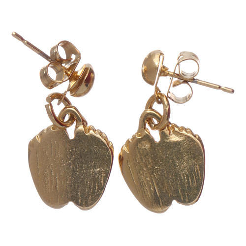 Foot-shaped earrings with golden enamel 4