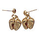 Foot-shaped earrings with golden enamel s3