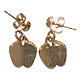 Foot-shaped earrings with golden enamel s4