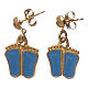 Foot-shaped earrings with light blue enamel s3