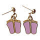 Foot-shaped earrings with pink enamel s3