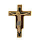 Broche crucifix émaillé marron 5 cm s1