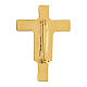 Broche crucifix émaillé marron 5 cm s2