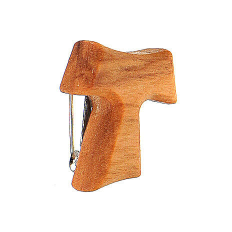 Tau cross pin in olive wood 1.5x1x1 cm 1