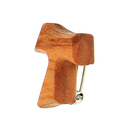Tau cross pin in olive wood 1.5x1x1 cm 2