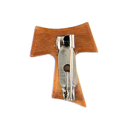 Tau cross pin in olive wood 1.5x1x1 cm 3