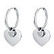 Boucles d'oreilles créoles avec pendentif coeur acier hypoallergénique s1