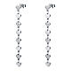 Designer earrings with small hearts, hypoallergenic steel and white rhinestones s1