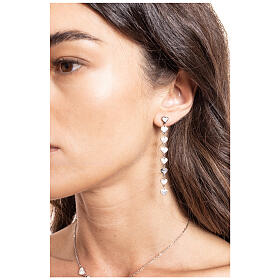Hypoallergenic Stainless Steel White Zircon Heart Drop Earrings