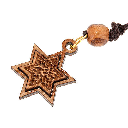 Star of David pendant olive wood 1