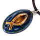 Ceramic pendant, oval with fish s4