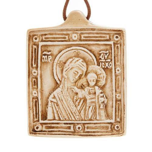 Medaille Gottesmutter mit Kind aus Stein Bethleem 1