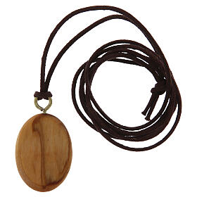 Pendentif ovale bois d'olivier Vierge du Ferruzzi
