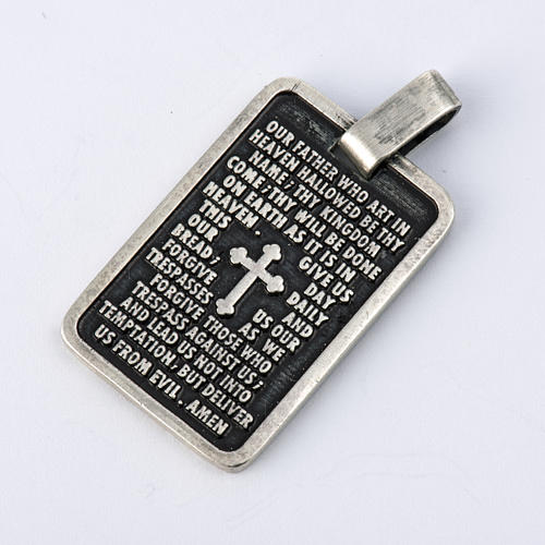 Medalik ze srebra z modlitwą w języku angielskim 3