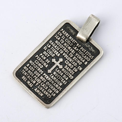 Medalik srebrny z modlitwą w języku hiszpańskim 3