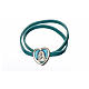 Choker necklace in light blue leather with Virgin Mary pendant s4