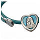 Choker necklace in light blue leather with Virgin Mary pendant s5