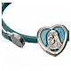 Choker necklace in light blue leather with Virgin Mary pendant s2