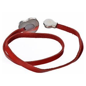 Halskette roten Leder mit Schild