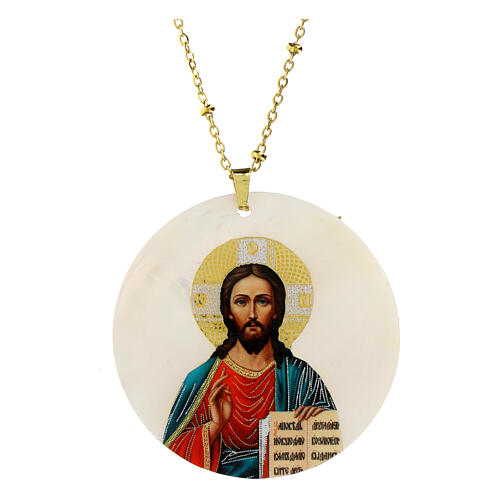 Pendant Pantocrator natural mother-of-pearl 1