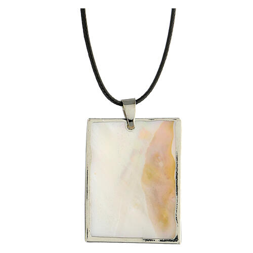 Pendant White Lily natural mother-of-pearl 3
