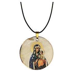 Pendenti vari: Ciondolo madreperla applicazione Giglio Bianco