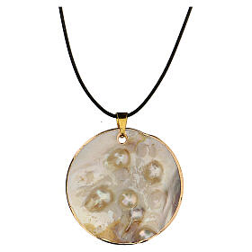 Pendenti vari: Ciondolo madreperla applicazione Giglio Bianco