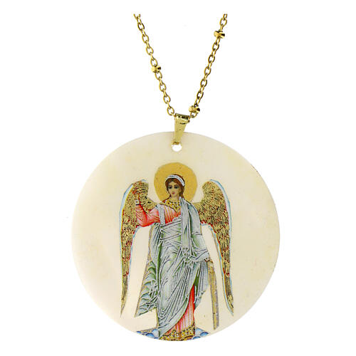 Pendant Guardian Angel natural mother-of-pearl 1