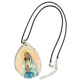 Pendant Our Lady of Lourdes natural mother-of-pearl