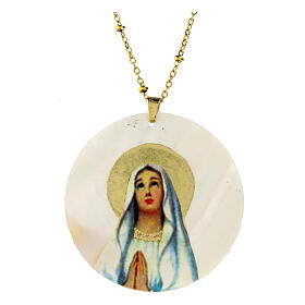 Pendant Our Lady of Lourdes natural mother-of-pearl