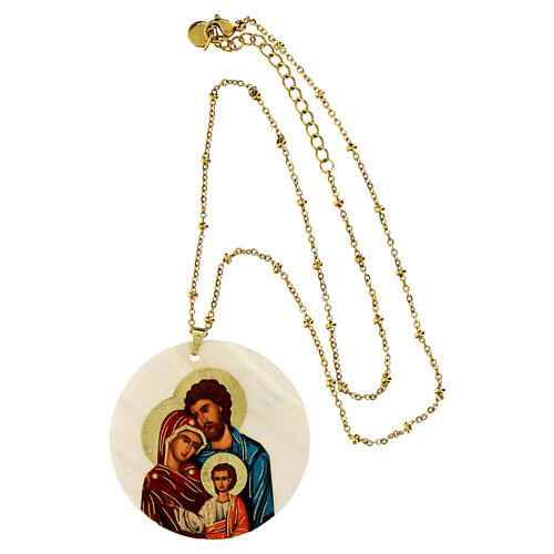 Pendant Holy Family natural mother-of-pearl 3