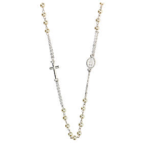 Rosenkranz-Kette, 3 10er-Sätze an Perlen, weiße Glasperlen, 4 mm